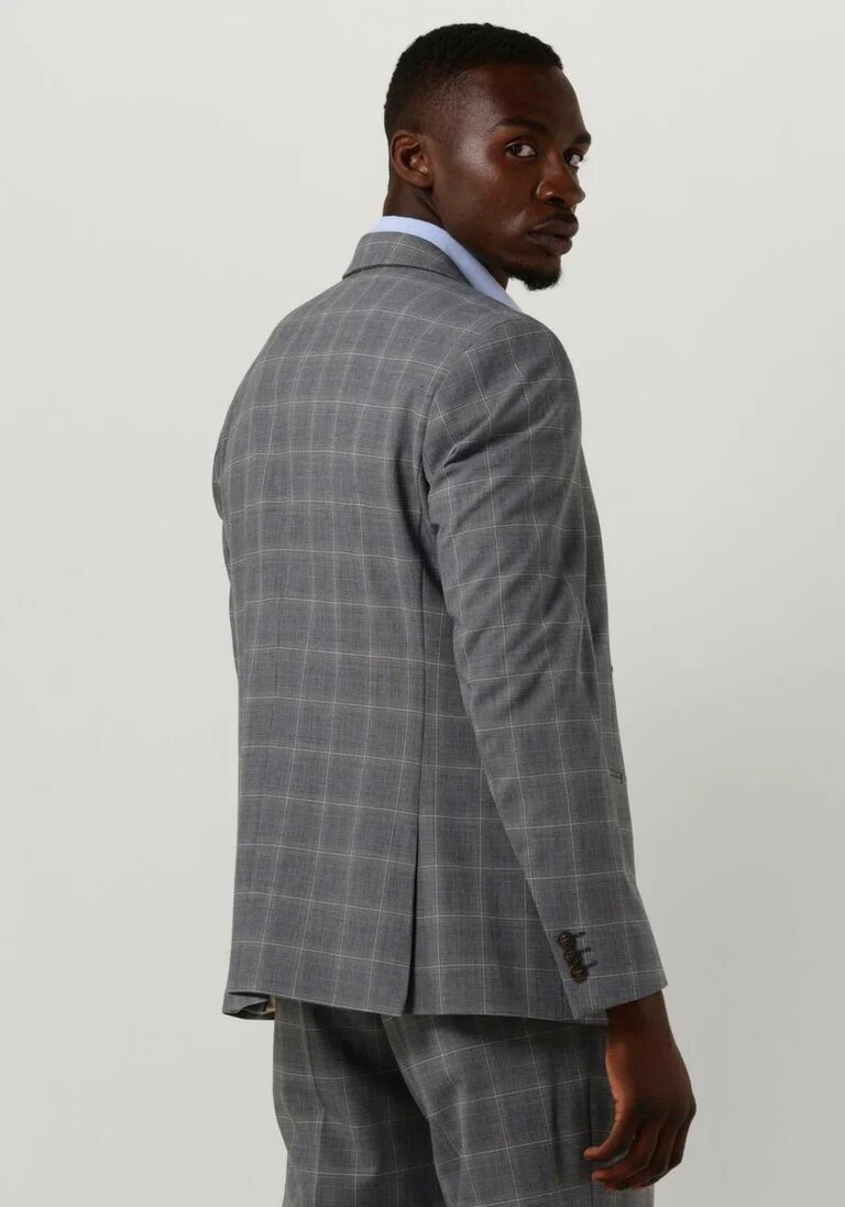 SELECTED HOMME grijze selected homme colbert slhslim-liam grey/blue check blz flex b