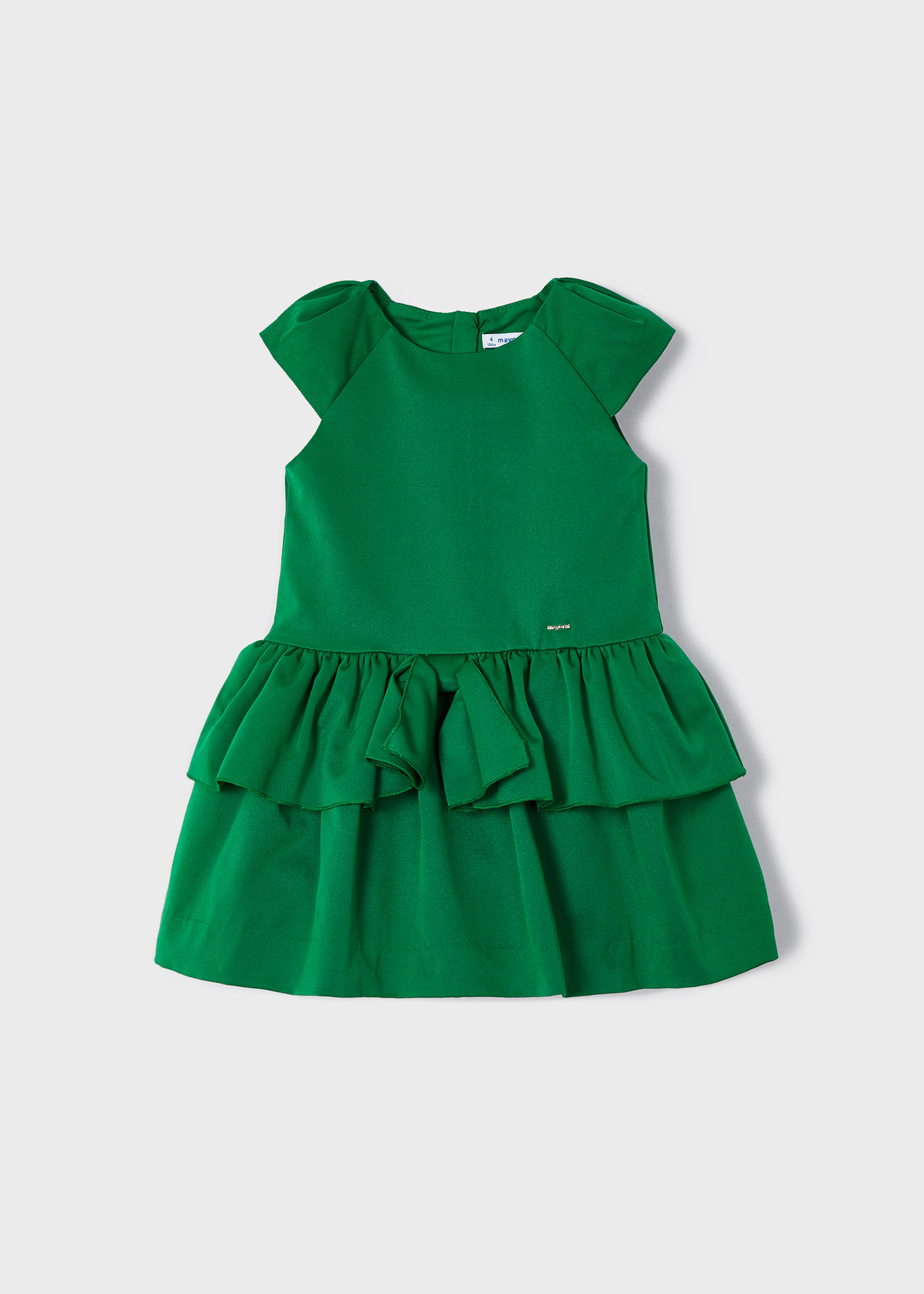 Vestido infantil com aplique de laço otomano