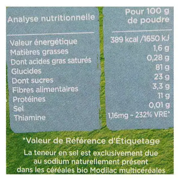 Modilac Mes Céréales Bio Multicéréales Dès 6 mois 250g
