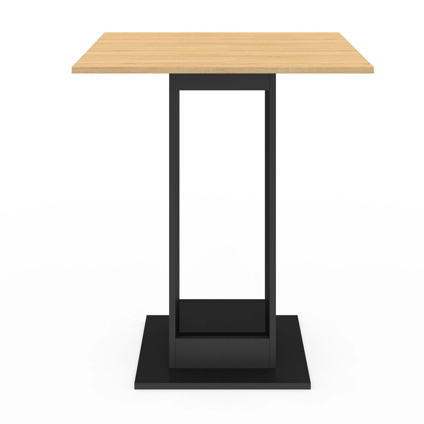 Table à manger carrée ZELIE 4 personnes bois et noir 65 cm