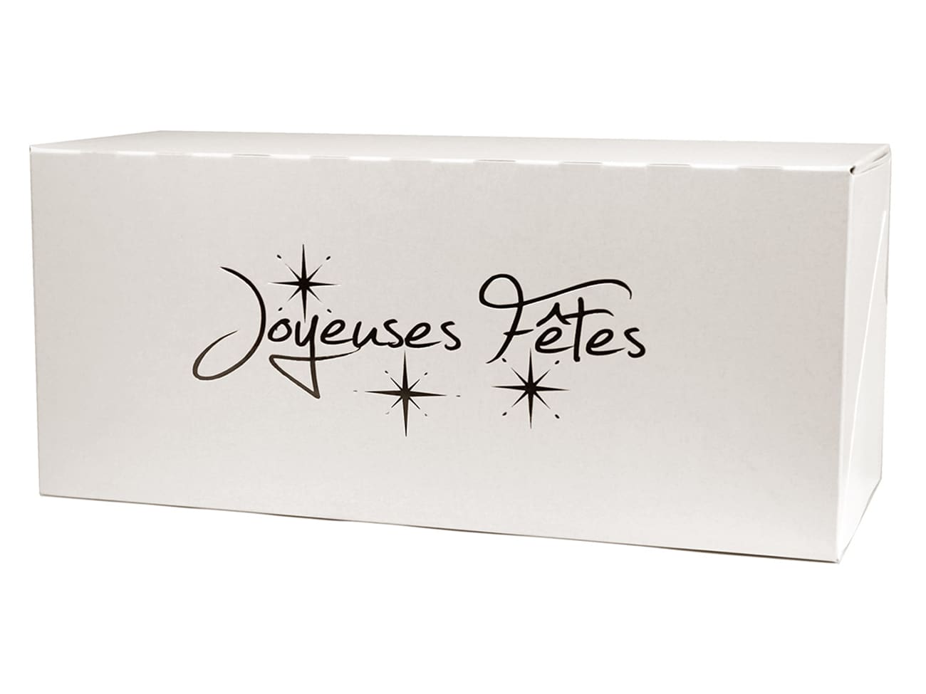 Boîte à bûche (x 25) - Joyeuses Fêtes - 35 x 13 x 13 cm