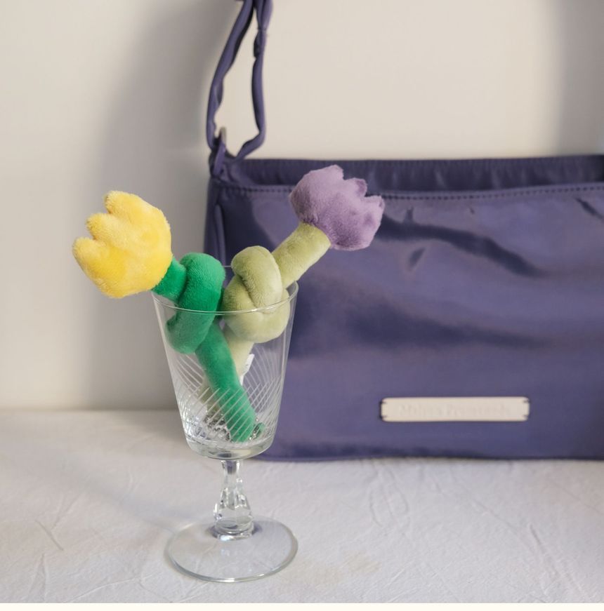 Michu - Tulp Chenille Chenille Bag Charm-sleutelhanger