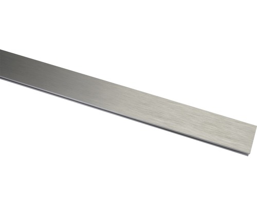 Gordijnroede met binnenrail II Luxor, geborsteld staal, 160 cm, 35 x 14 mm
