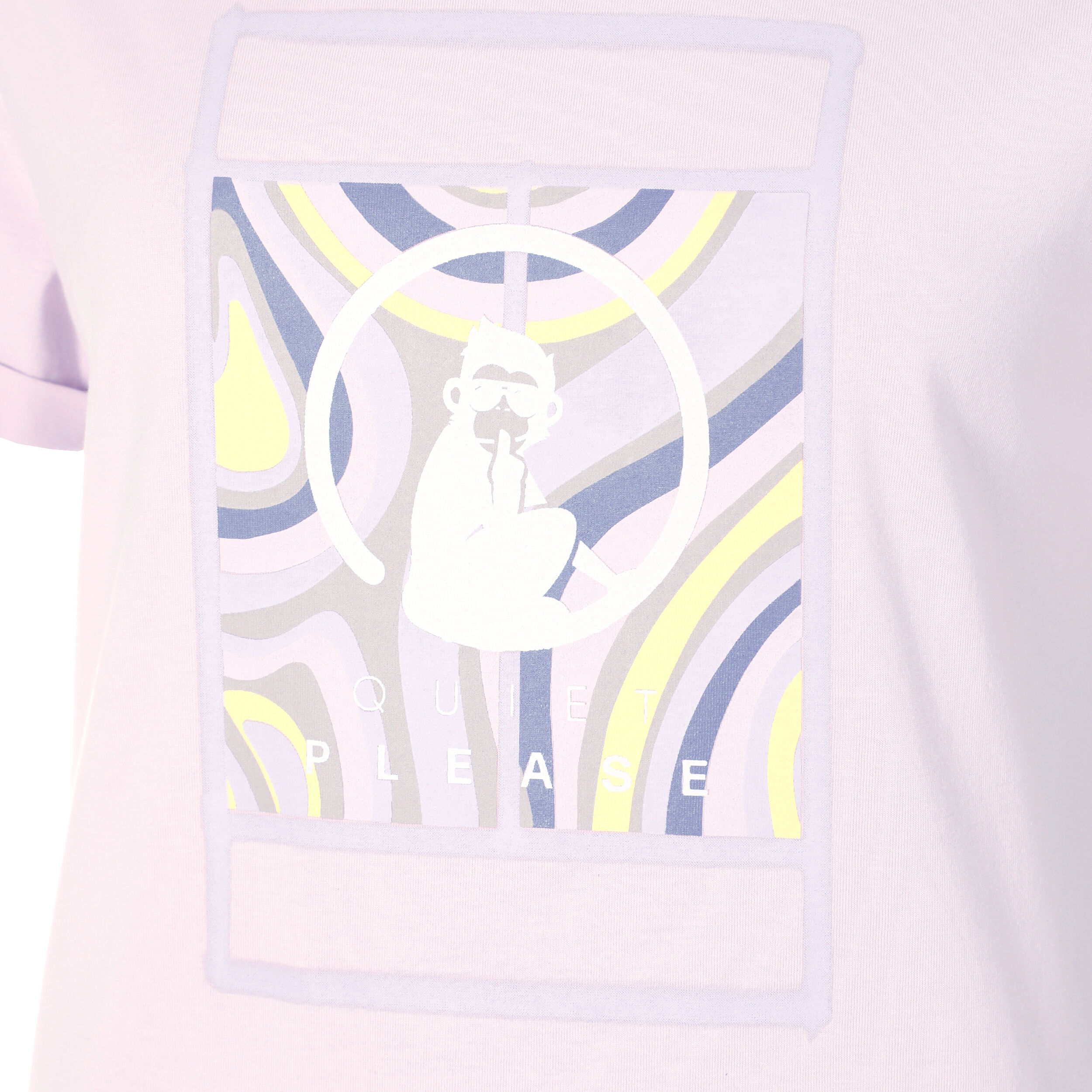 Quiet Please Mind Swirl Court T-shirt Femmes - Lilas , Multicouleur