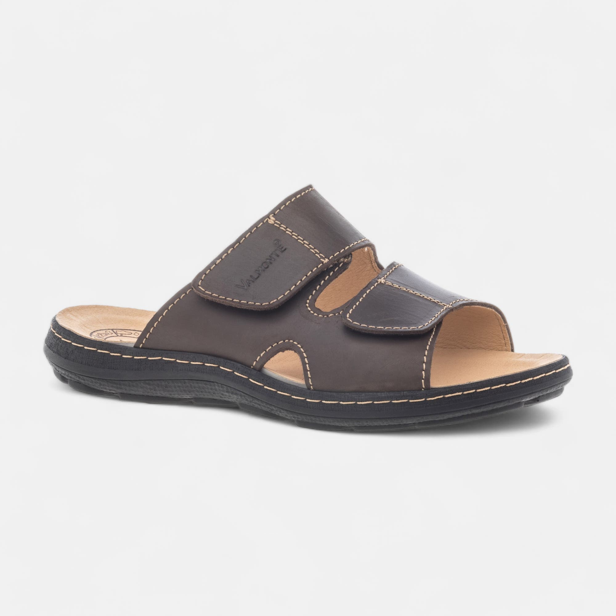 Mules Homme en cuir marron