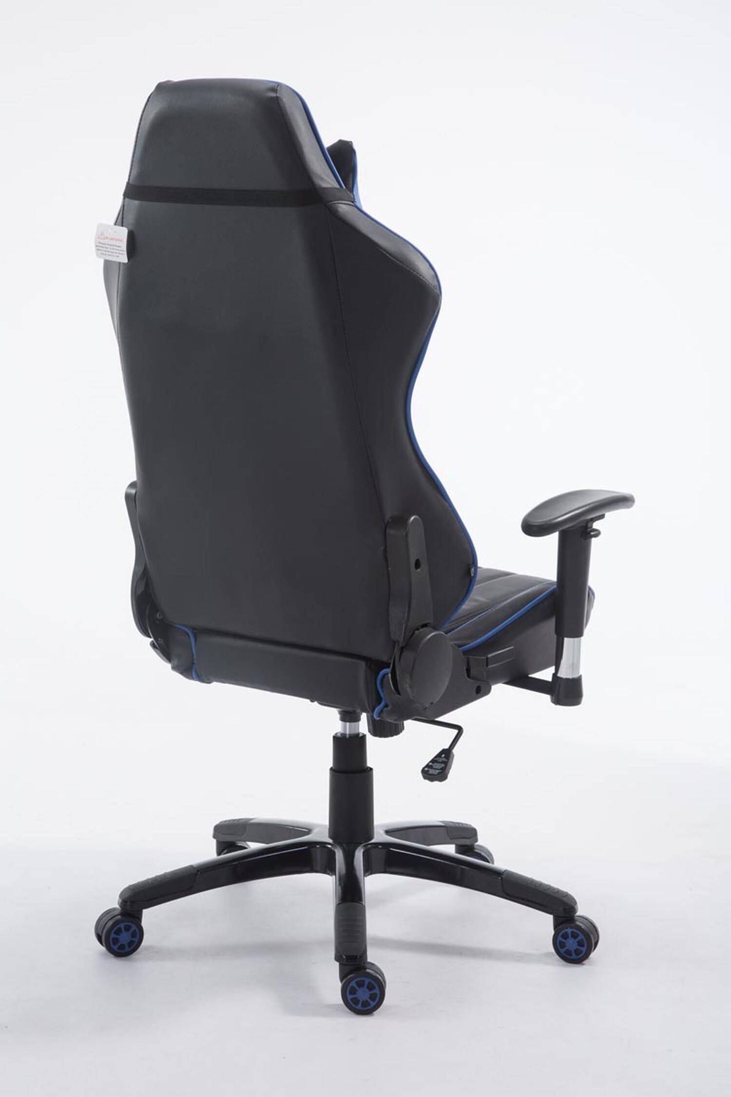 TPFLiving Racing Bürostuhl Shiva Kunstleder Schwarz/Blau