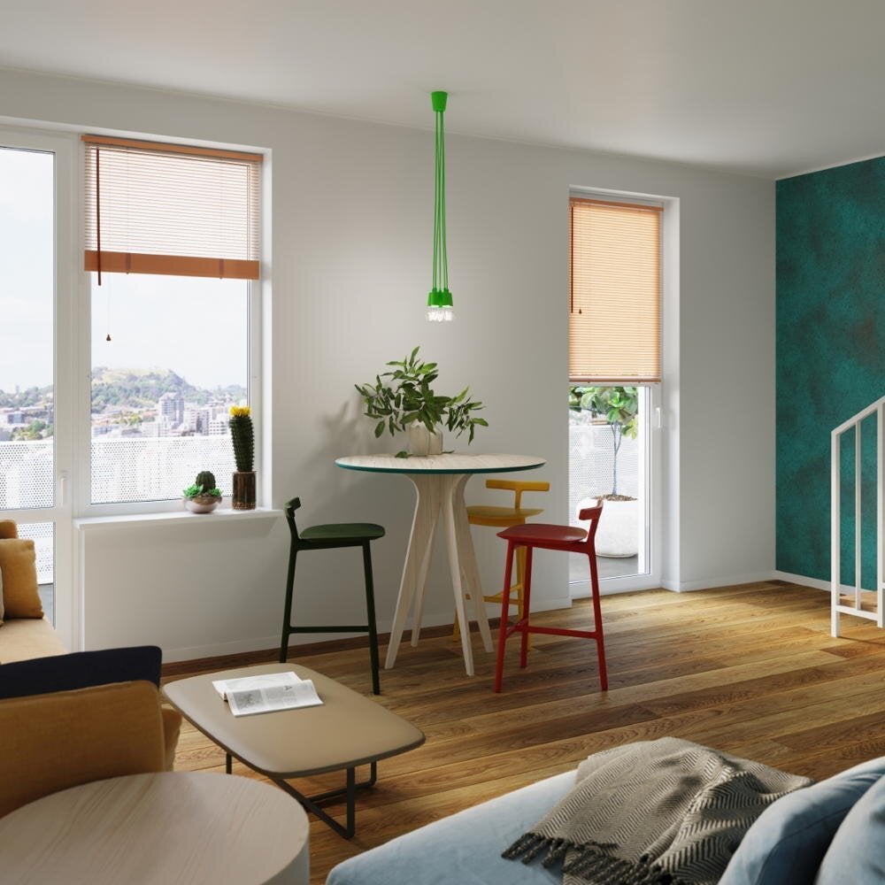 famlights | Dani hanglamp in groen E27 1-lichts