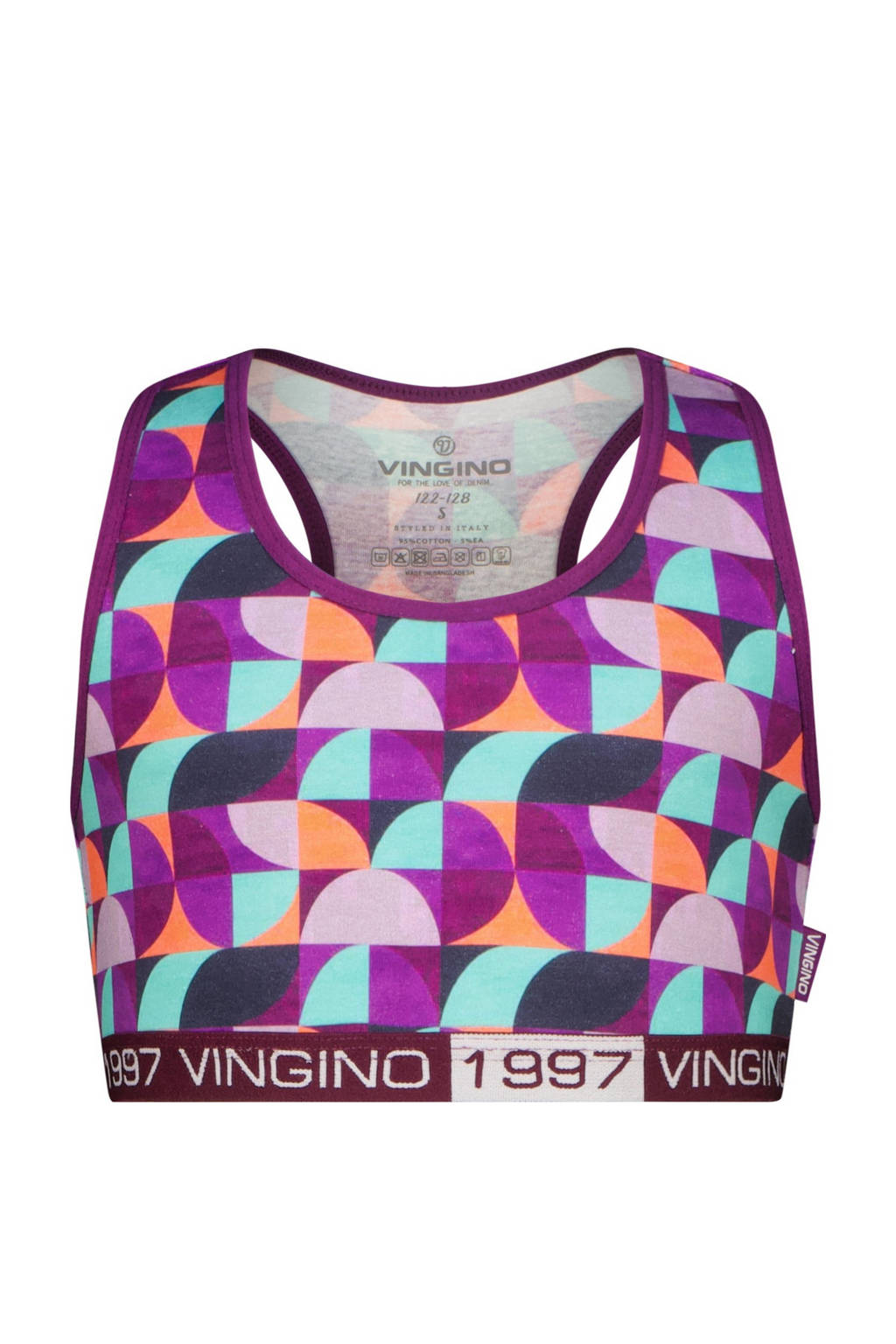 bh top + short Graphic paars/oranje/blauw