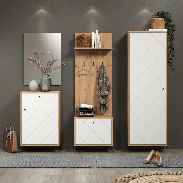 PLACES OF STYLE Garderobenschrank »Tarragona« 1 Stk. tlg. Garderobenschrank mit Tür & Soft-Close - (B/T/H) 63/40/194 cm
