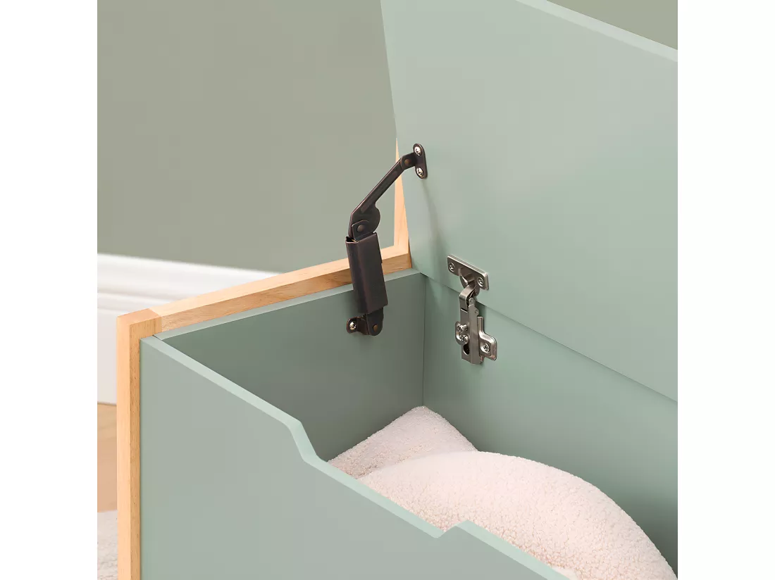 SoBuy Banc Coffre à Jouet pour Enfants, Coffre de Rangement 2 en 1, Banc de Rangement avec Dossier pour Enfant, Meuble de Rangement, Vert, 64x30x55 cm, KMB94-GR