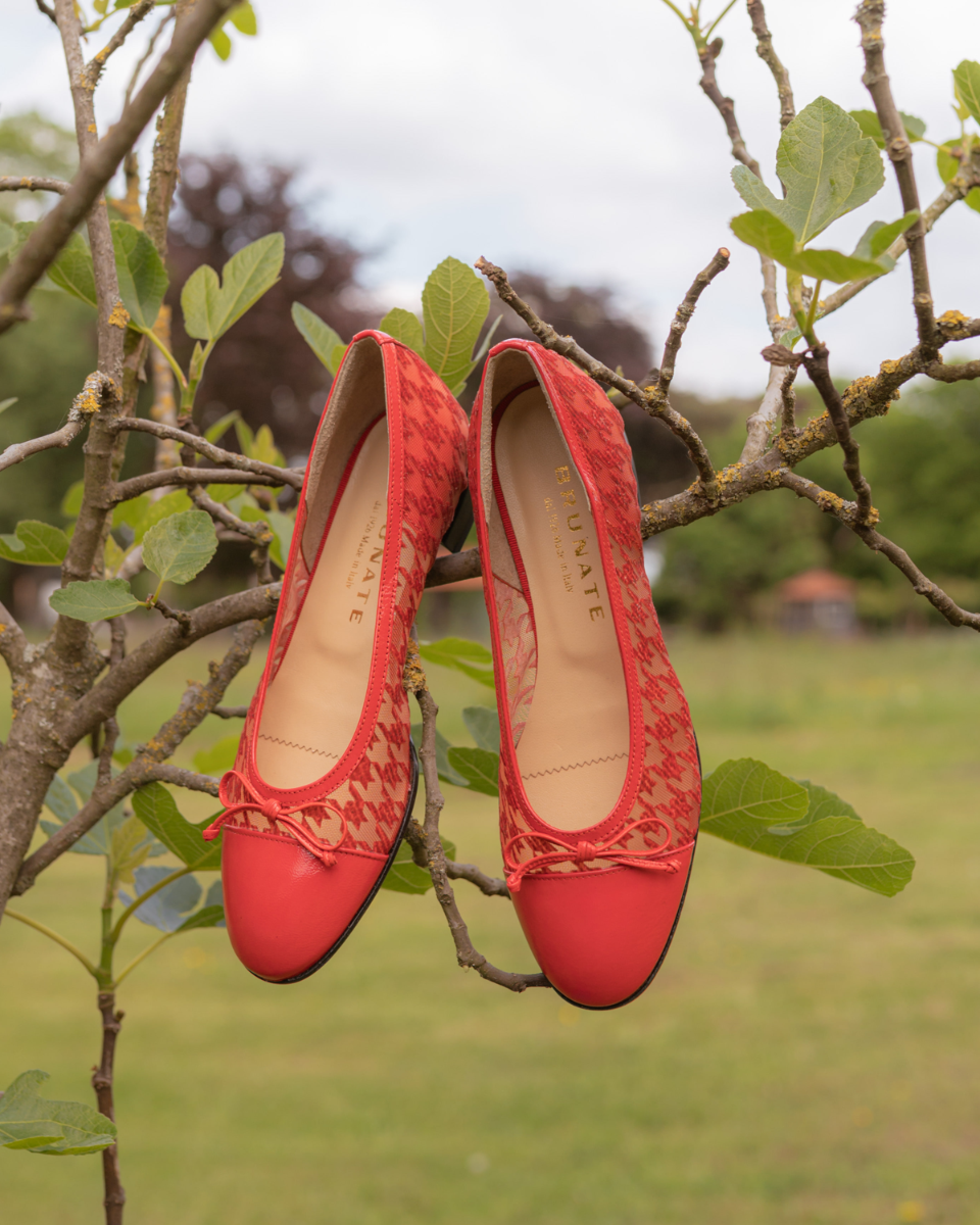 Brunate 11868 Rood Damesballerina's