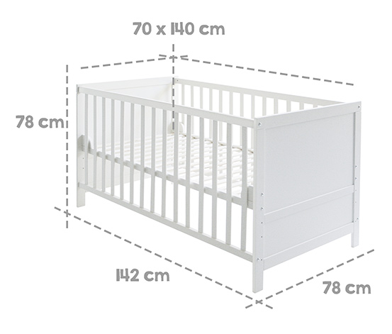 roba Kombi Kinderbett, ca. 70 x 140, weiß