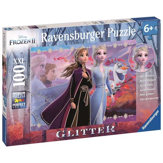 Kinderpuzzle - Die Eiskönigin 2 - Starke Schwestern -100 Teile Glitzer