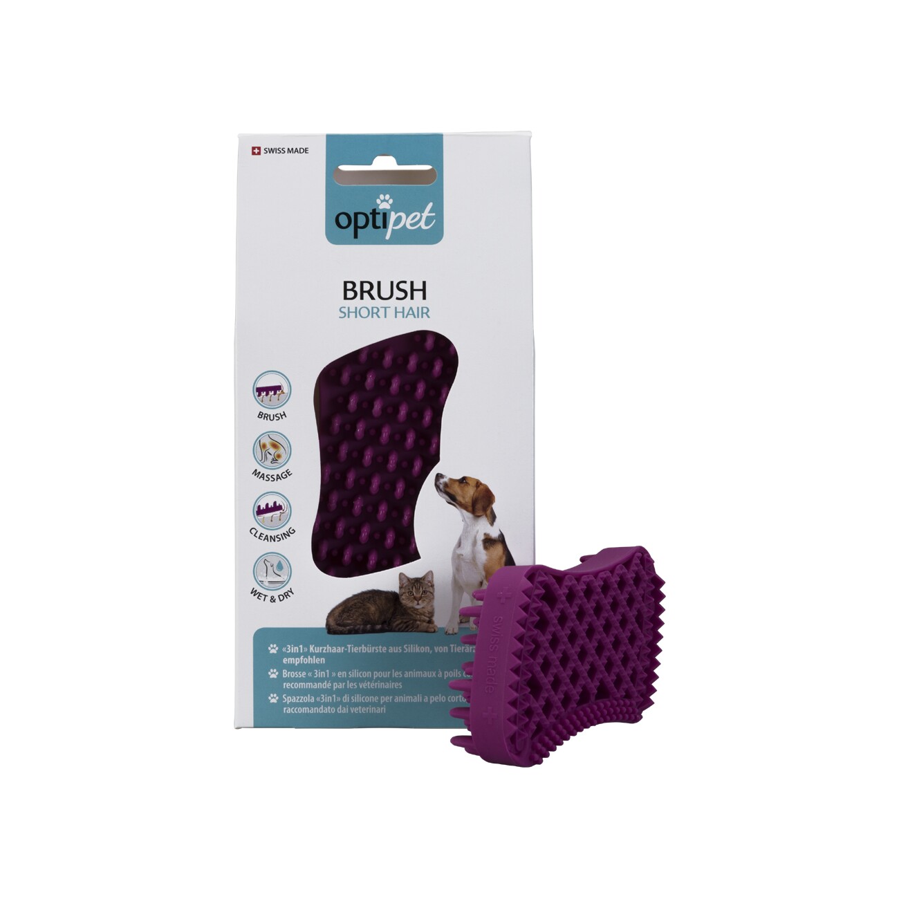 OptiPet Tierbürste für Kurzhaar