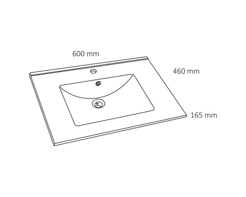 Verschil wastafelmeubel Poten 60 x 46 cm wit glanzend geglazuurd 36.011.60