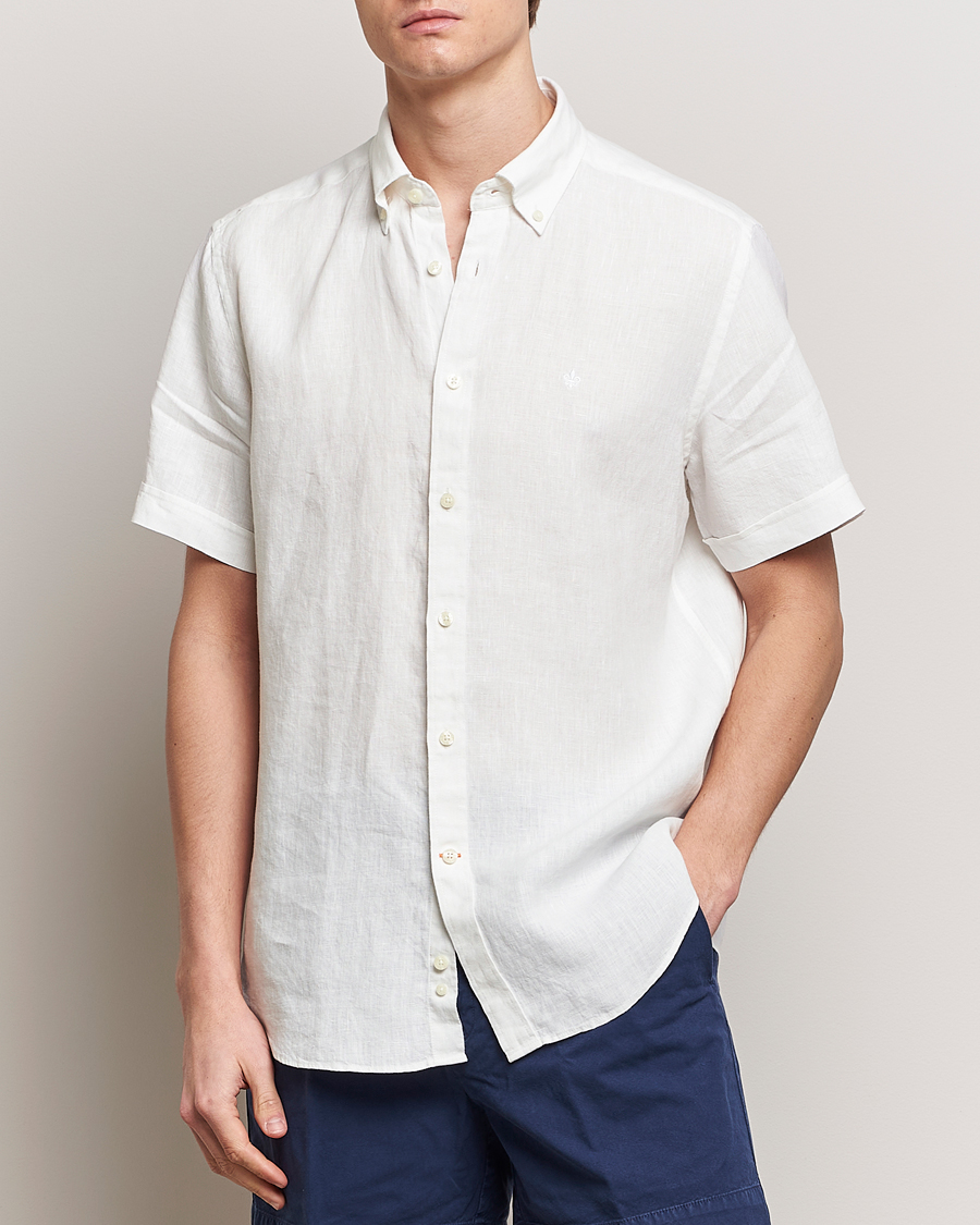 Morris Douglas Short Sleeve Linen Shirt White