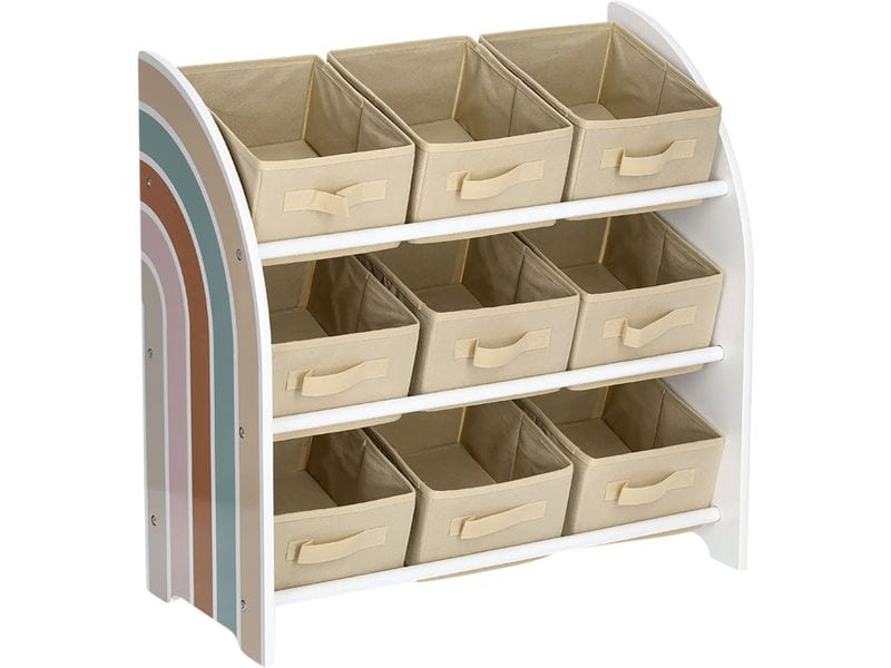 Zeller Present Kinderegal Rainbow mit 9 Boxen 65 x 30 x 64 Spielzeug-Organizer