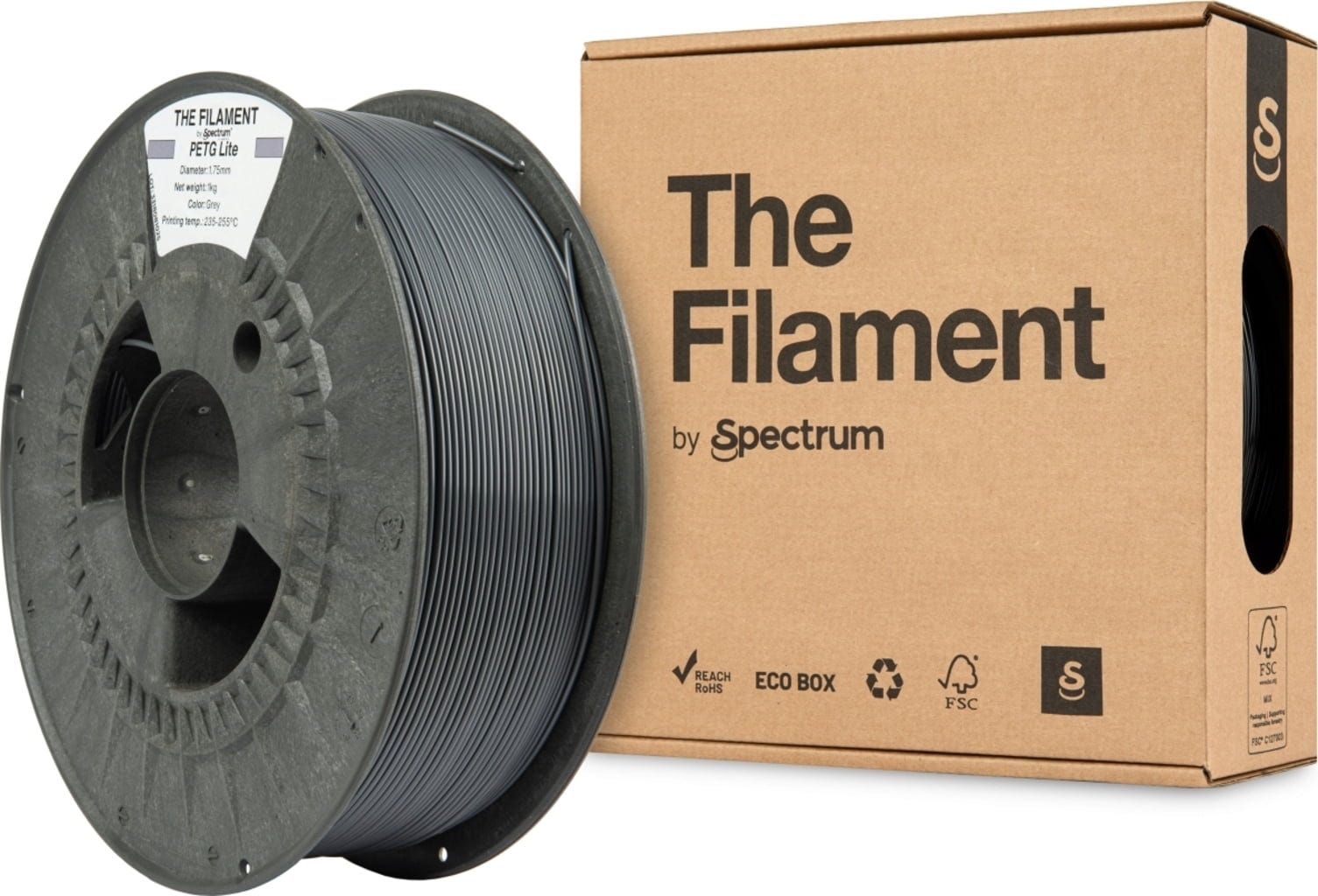 The Filament  PETG Lite Grey, 1,75 mm / 1000 g    Technisches PETG für zuverlässige Alltagseinsätze in Grey