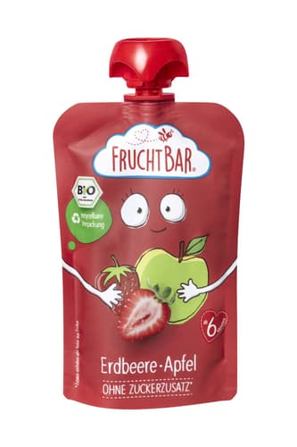 FruchtBar BIO Fruchtpüree Erdbeere, Apfel
