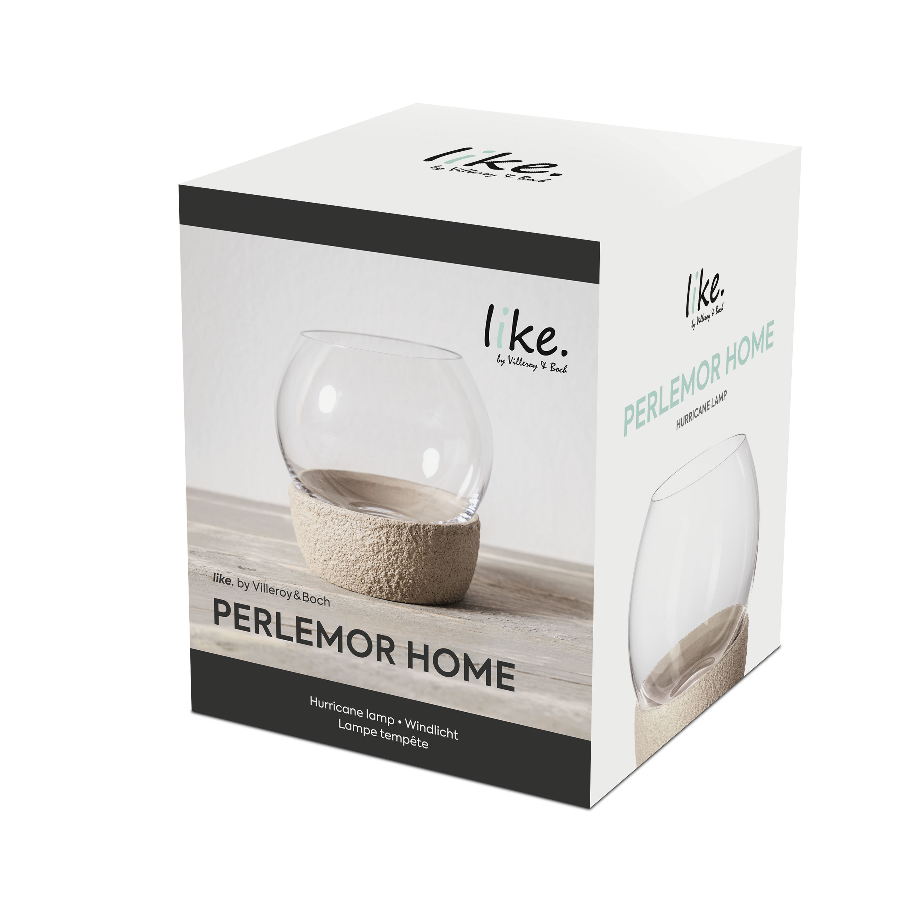 Perlemor Hurricane lamp Beige, 6.2'' x 6.3''