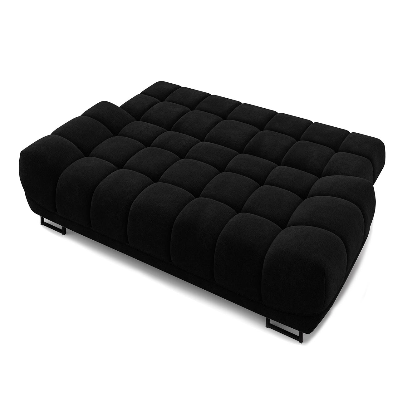 Windsor & Co Canapé Velours convertible avec Coffre de Rangement Cirrus noir - 215x112x90 cm