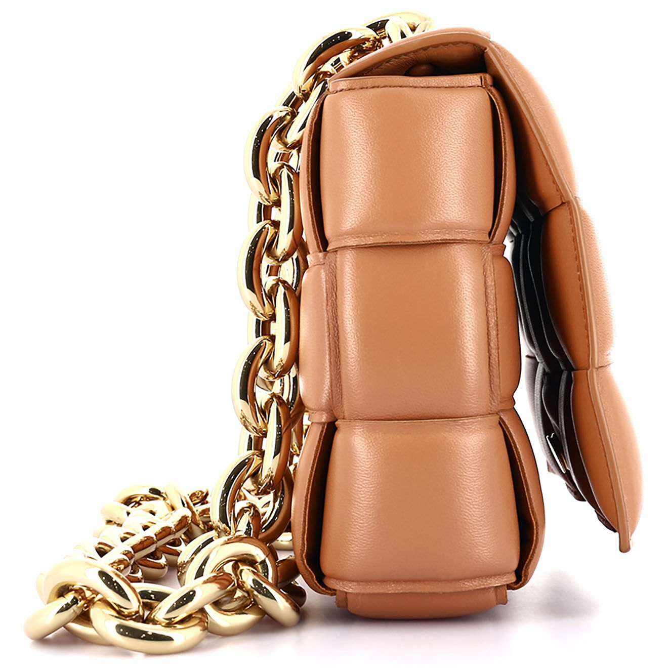 Bottega Veneta Sac à bandoulière Chain Cassette en Cuir camel - Neuf sans étiquette - L.25 cm