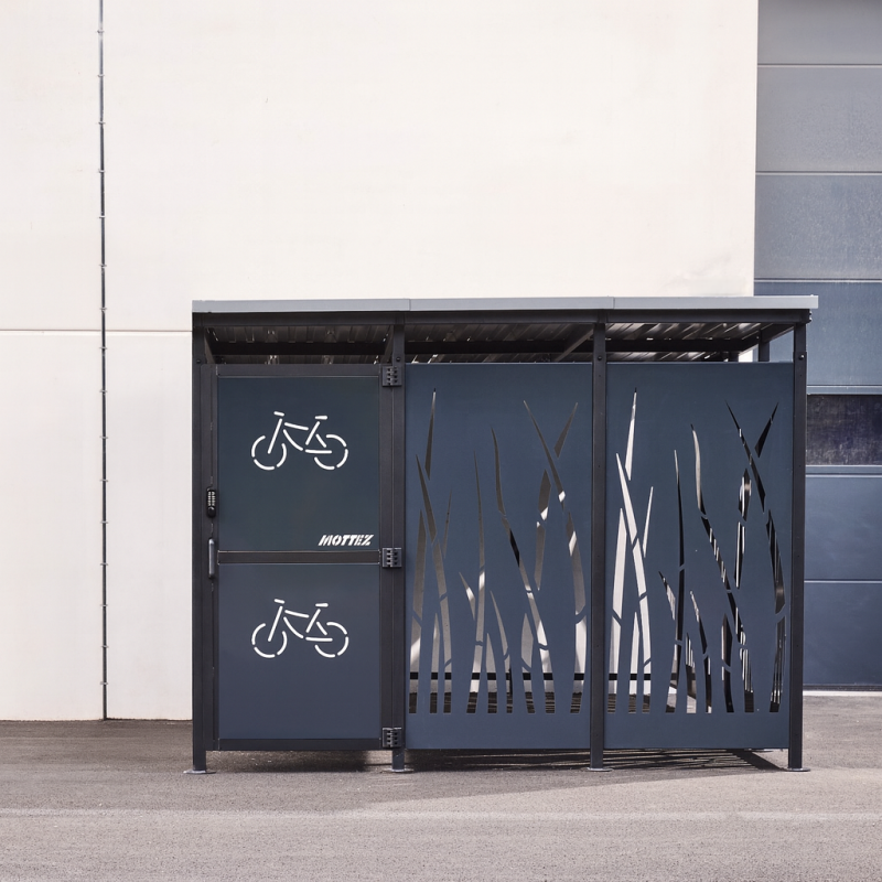 Abri vélo sécurisé Modèle 3x5m Décor roseau