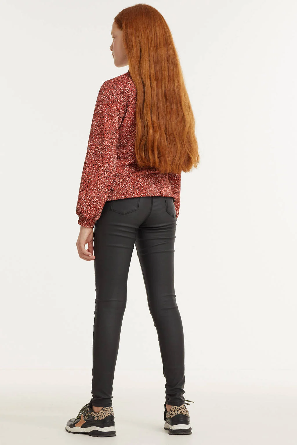 ONLY coated skinny broek KONROYAL zwart