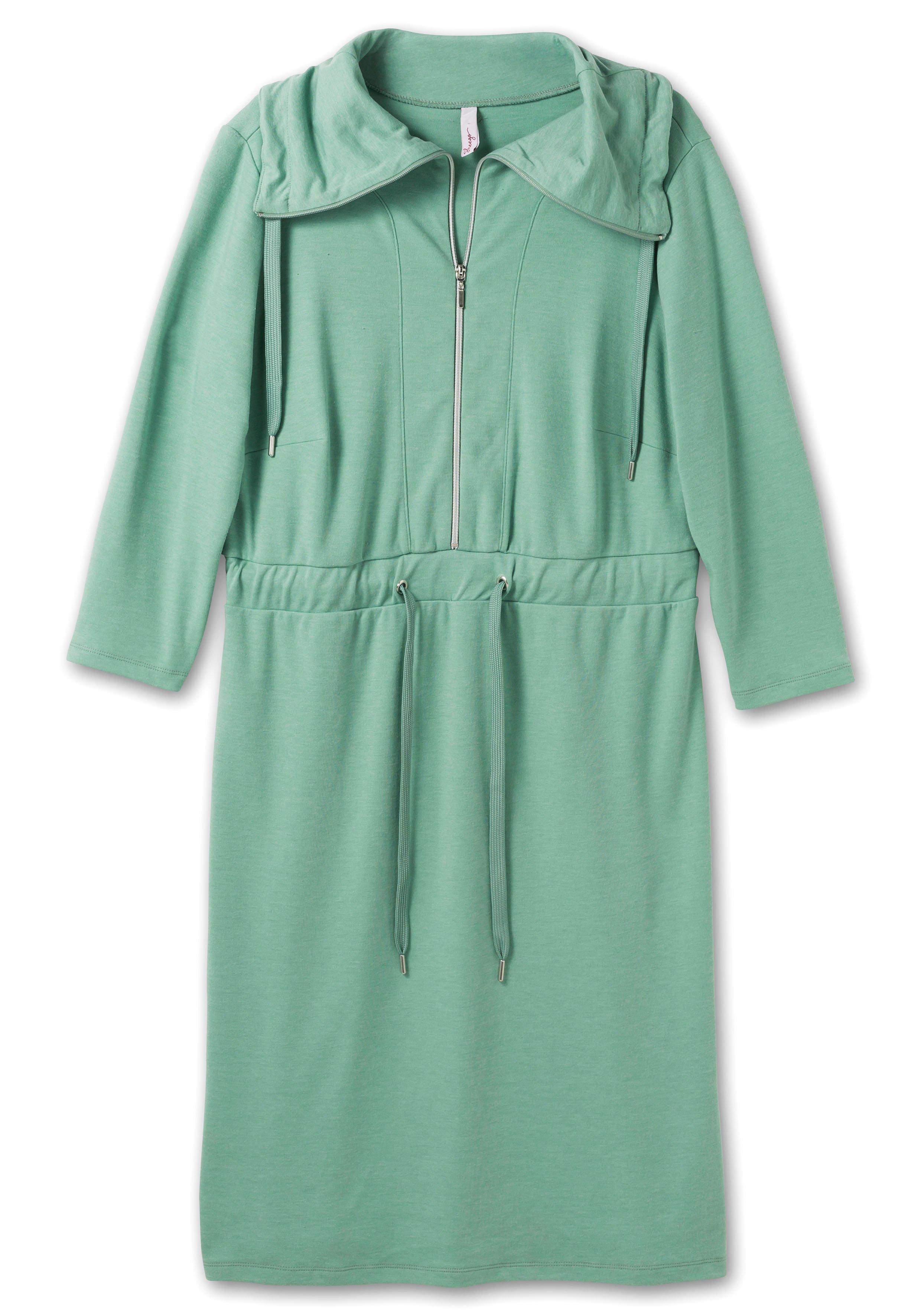 Sweatkleid mit großem Umlegekragen