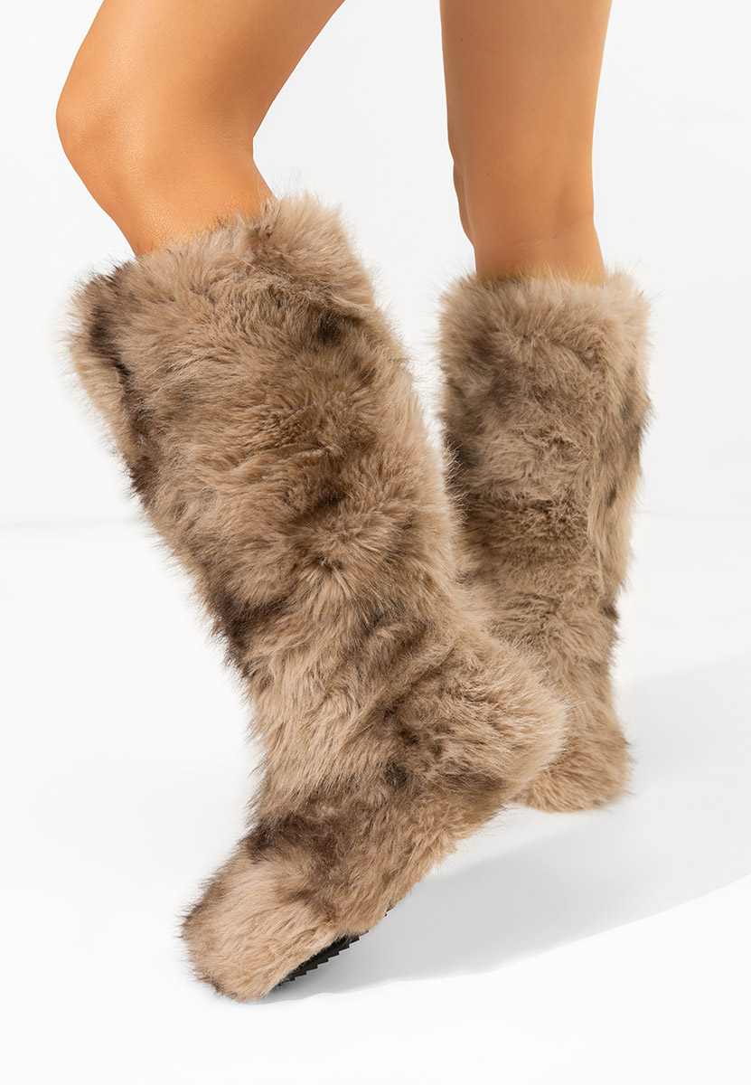 Bottes fourrées femmes kaki Gelira