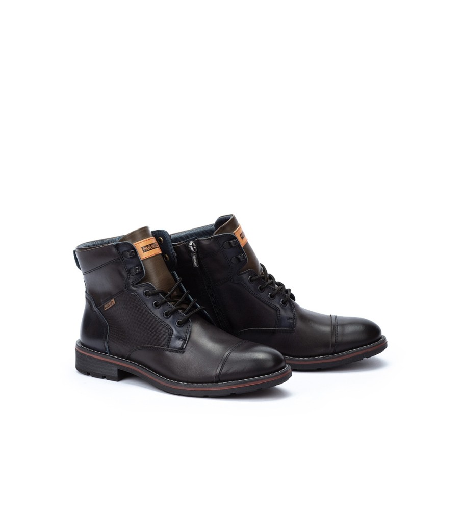Botas de tornozelo Pikolinos York em couro preto