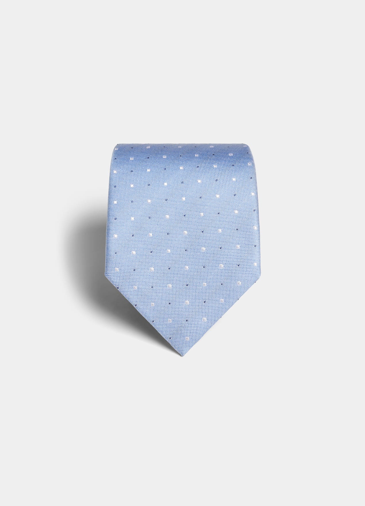 Cravate bleu clair à pois