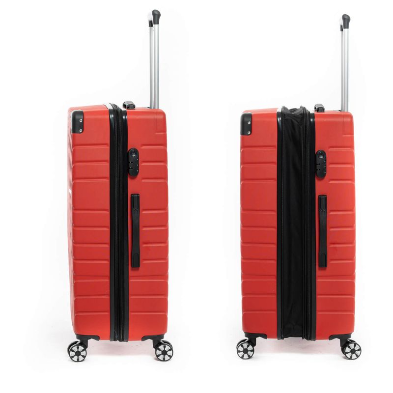 Lot de 3 valises rigides 2123 56, 67 et 77 cm Rouge
