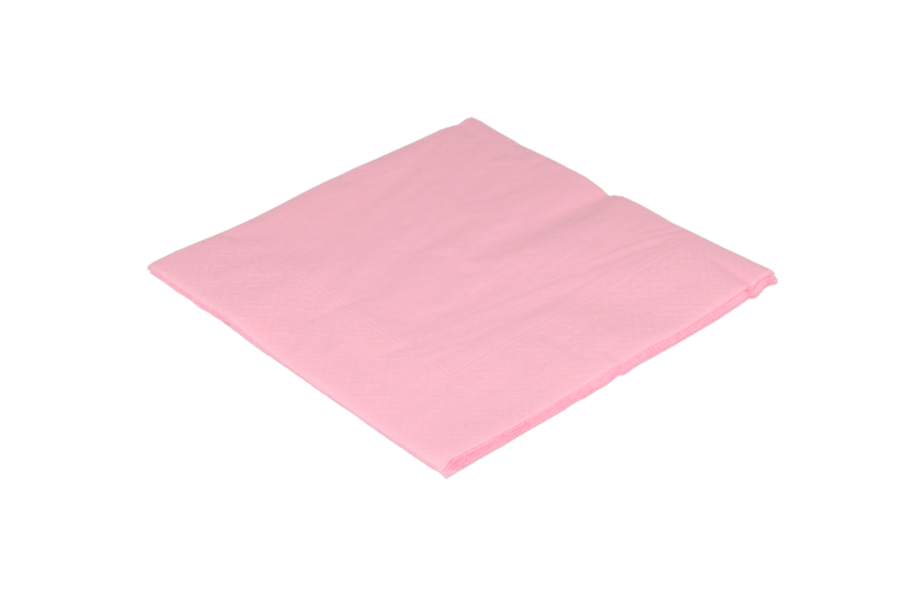 Servet 2 laags 1/4 vouw 33x33cm papier roze