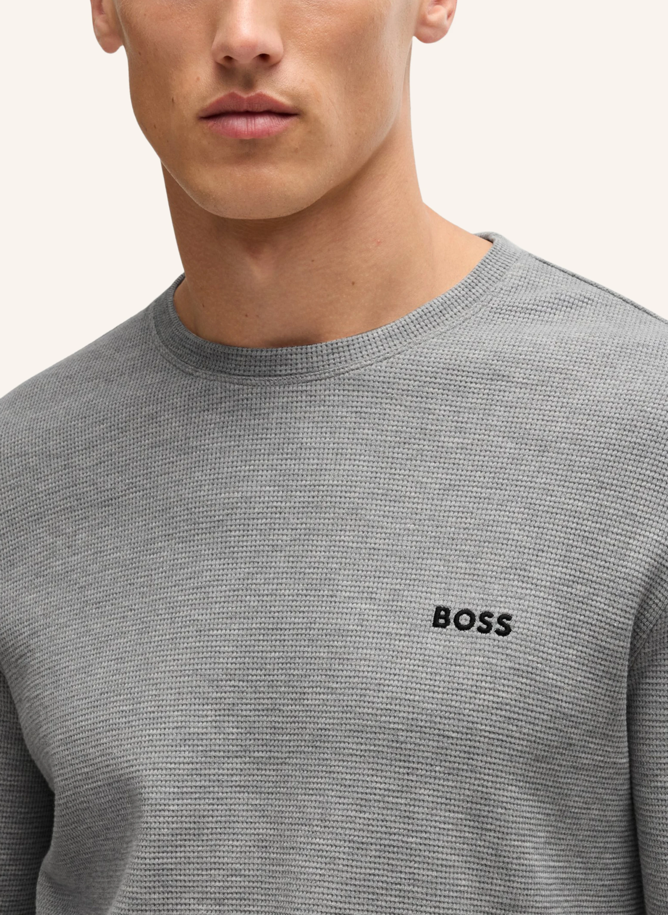 BOSS Pyjama-Oberteil WAFFLE LS-SHIRT Regular Fit