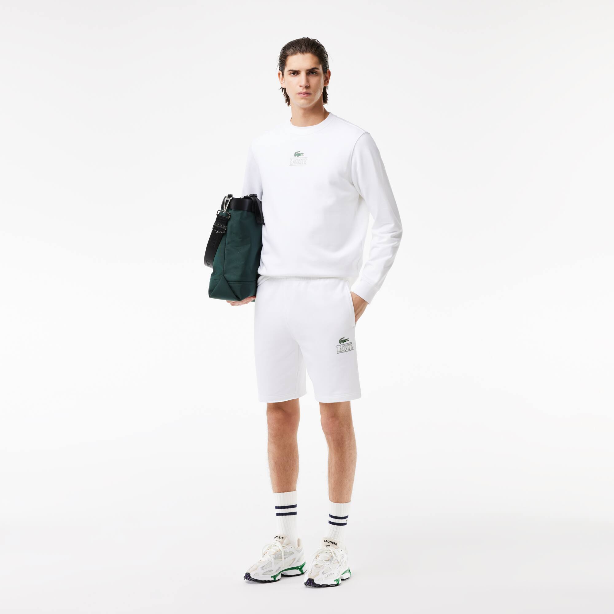 Jogging-Shorts mit LACOSTE Signatur-Aufdruck Bermudas - Weiss - Lacoste - Unisex