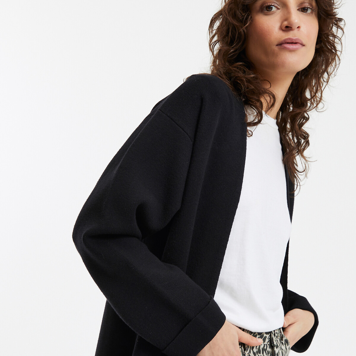 COLEÇÕES LA REDOUTE<br>Cardigã longo em malha fina