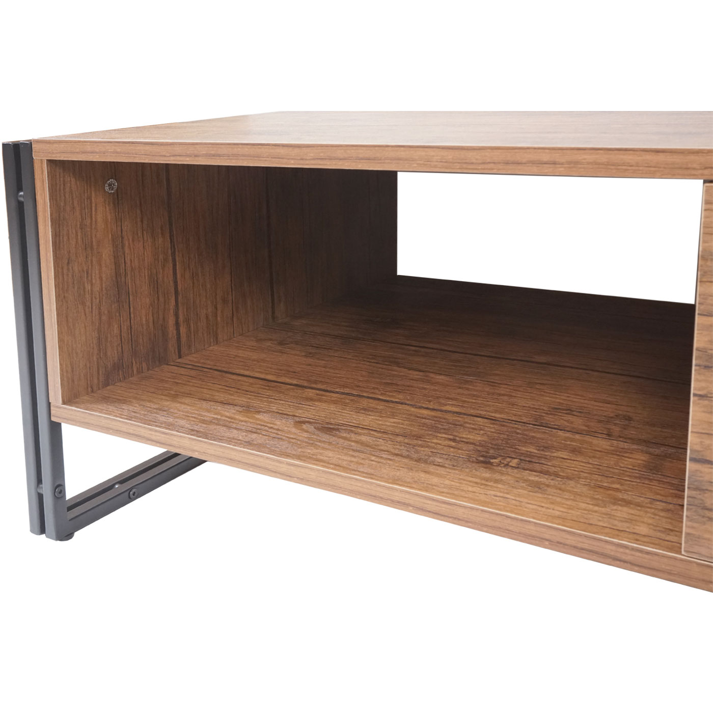 Couchtisch MCW-A27, Beistelltisch Wohnzimmertisch, 41x120x60cm 3D-Struktur, Metall MDF ~ Wildeiche-Optik