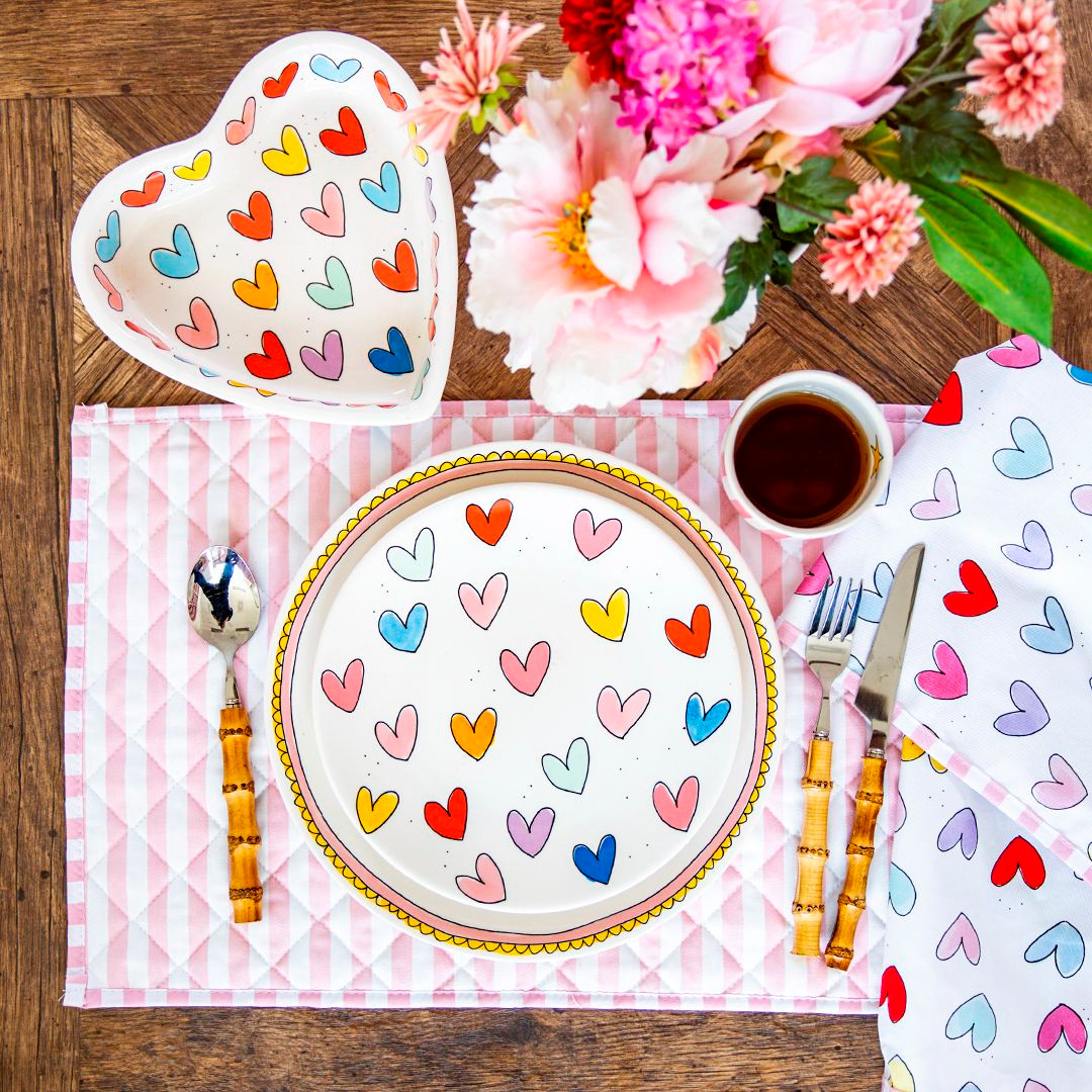 Set placemats (2 stuks) Hartjes