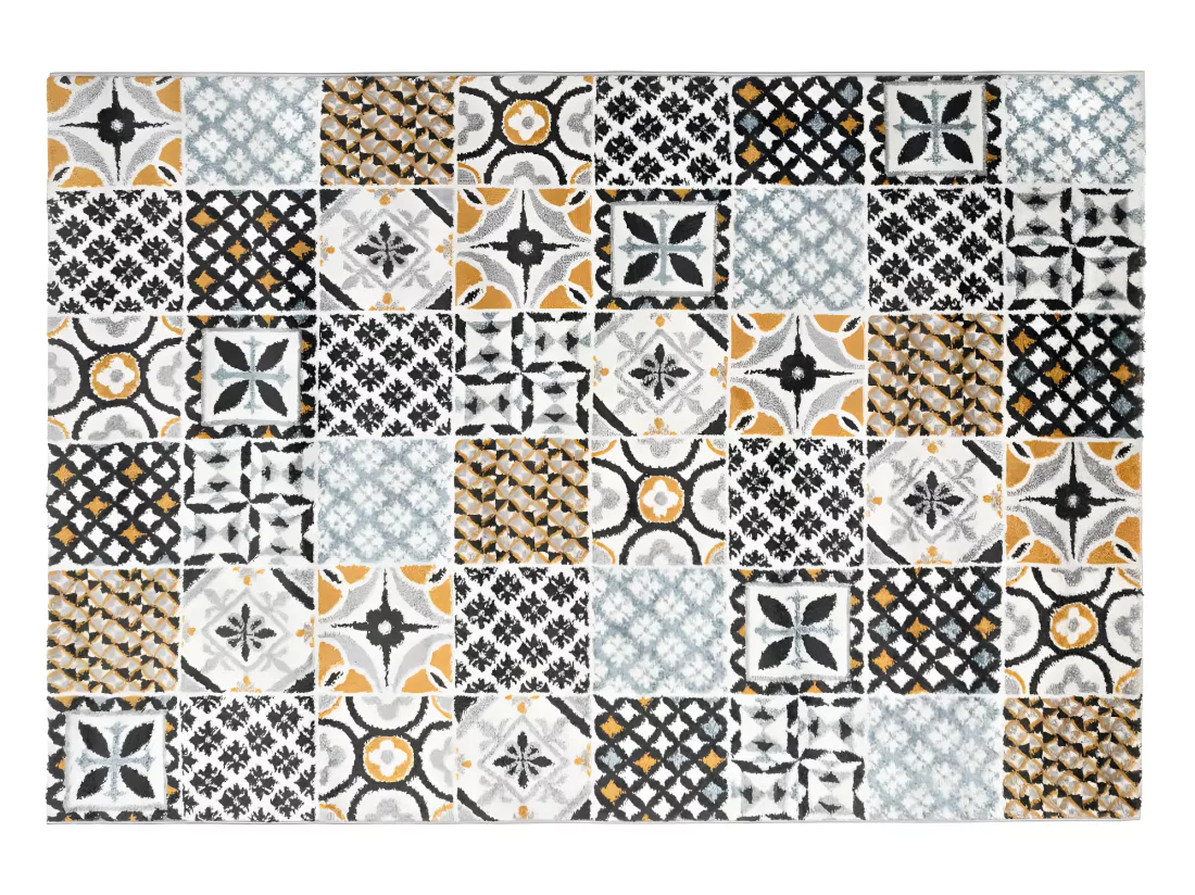 Tapis effet carreaux de ciment - 120 x 170 cm - multicolore - ORNICO