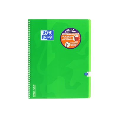Oxford Openflex - Cahier polypro à spirale 24 x 32 cm - 100 pages - grands carreaux (Seyes) - disponible dans différentes couleurs