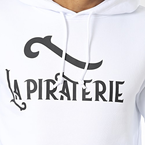 Sweat Capuche Logo Blanc Noir