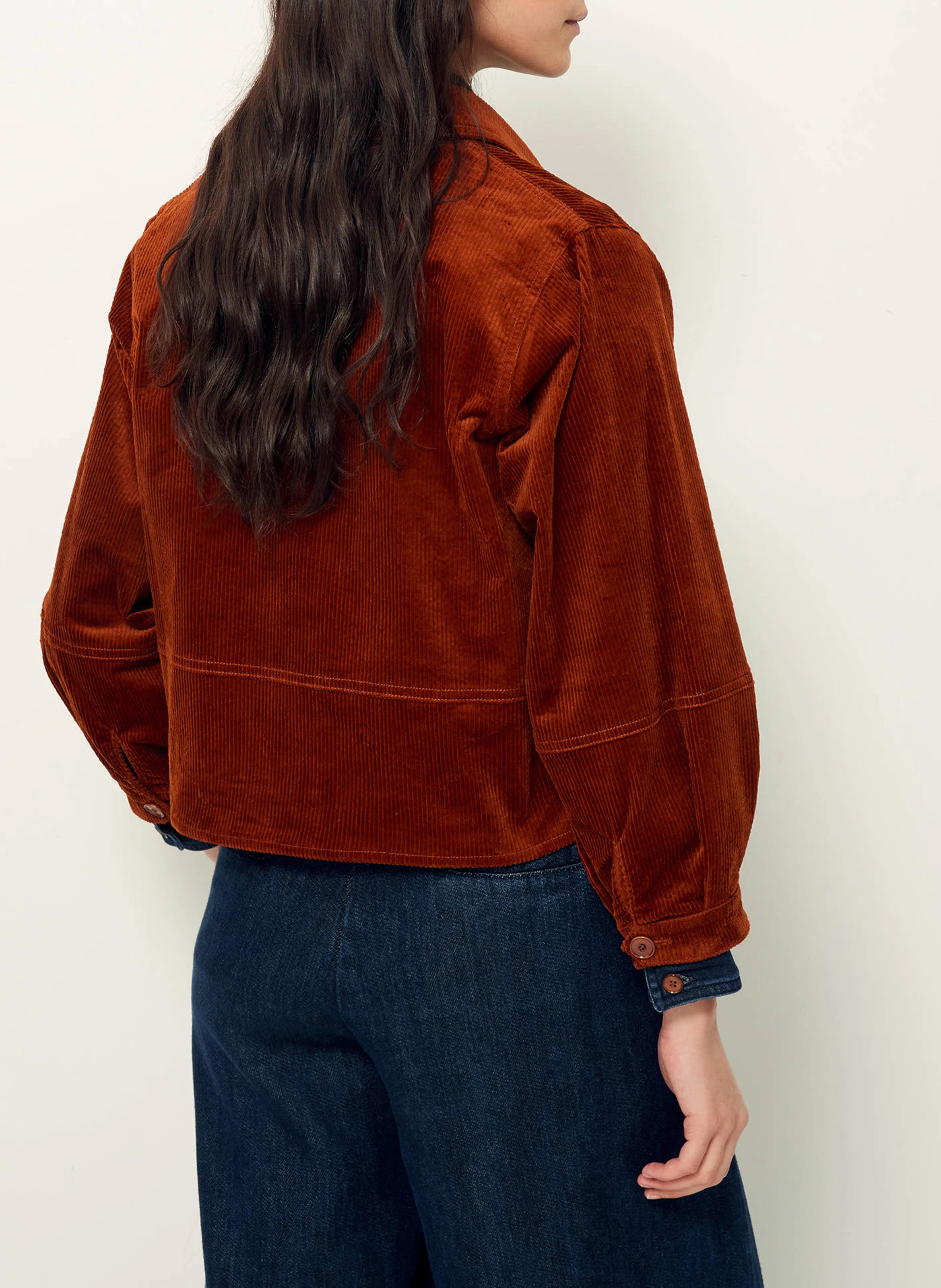 LEONE - Veste col classique en coton mélangé | Marron
