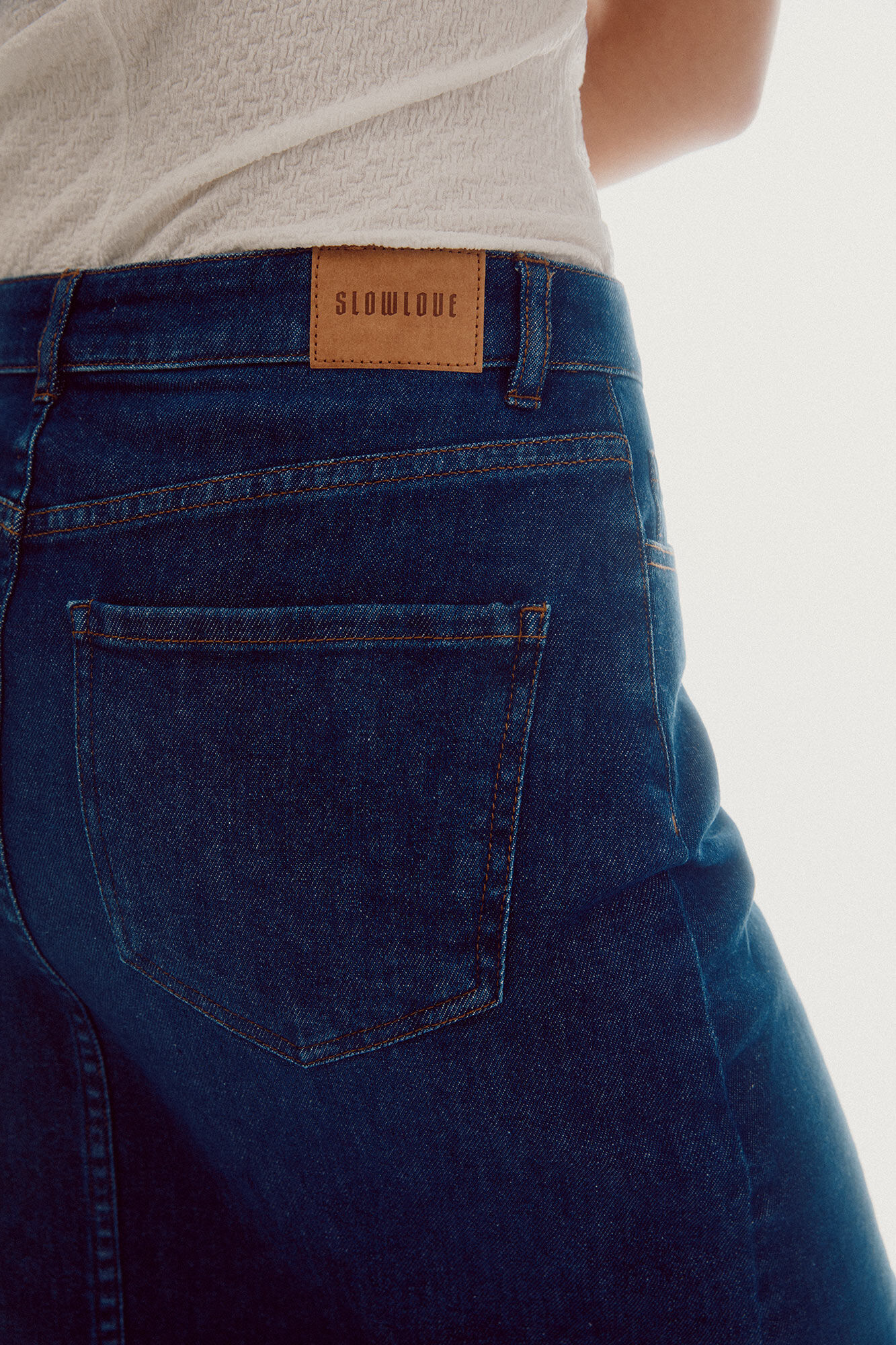 Saia jeans longa - Azul