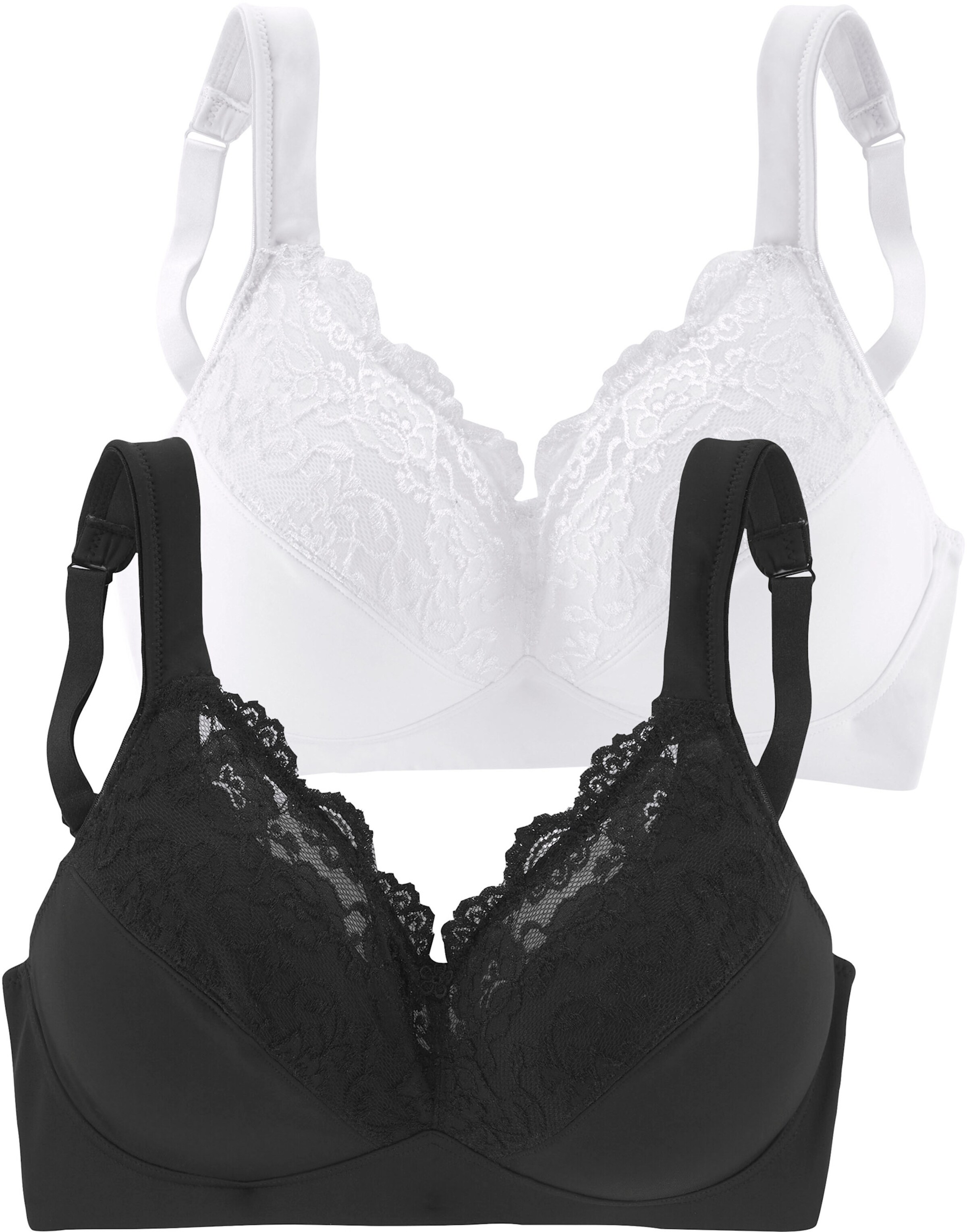 petite fleur Soft-BH in weiß+schwarz