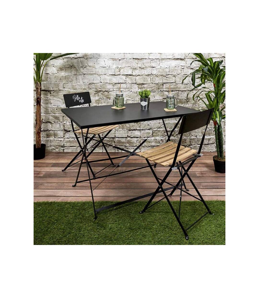 Paris Prix - Table De Jardin Pliante palerme 110cm Noir