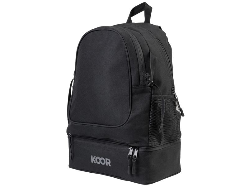 KOOR Rucksack 30 l, Schwarz Sportrucksack mit Ballnetz