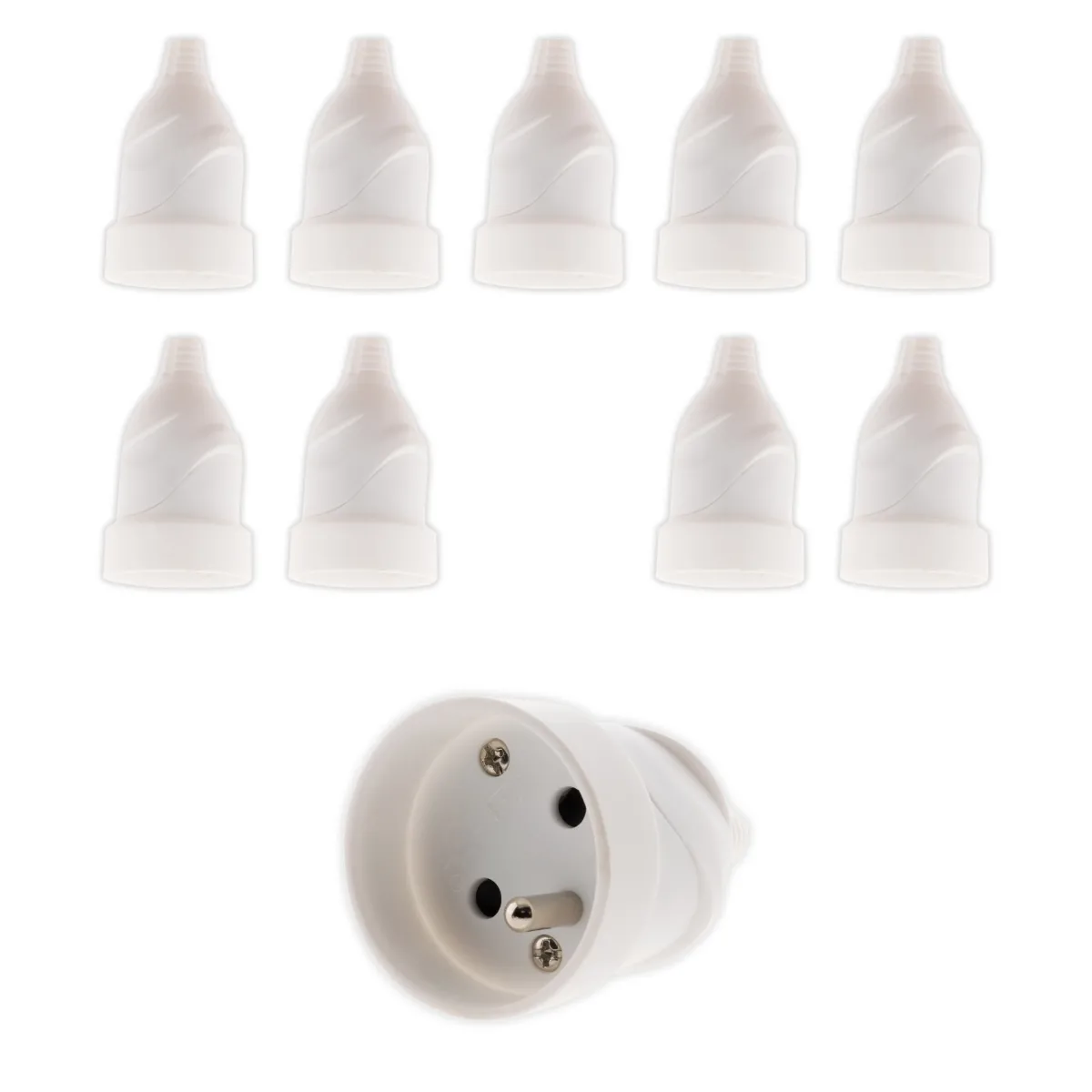 Zenitech Fiche femelle 16A 2P+T - Lot de 10 - Blanc
