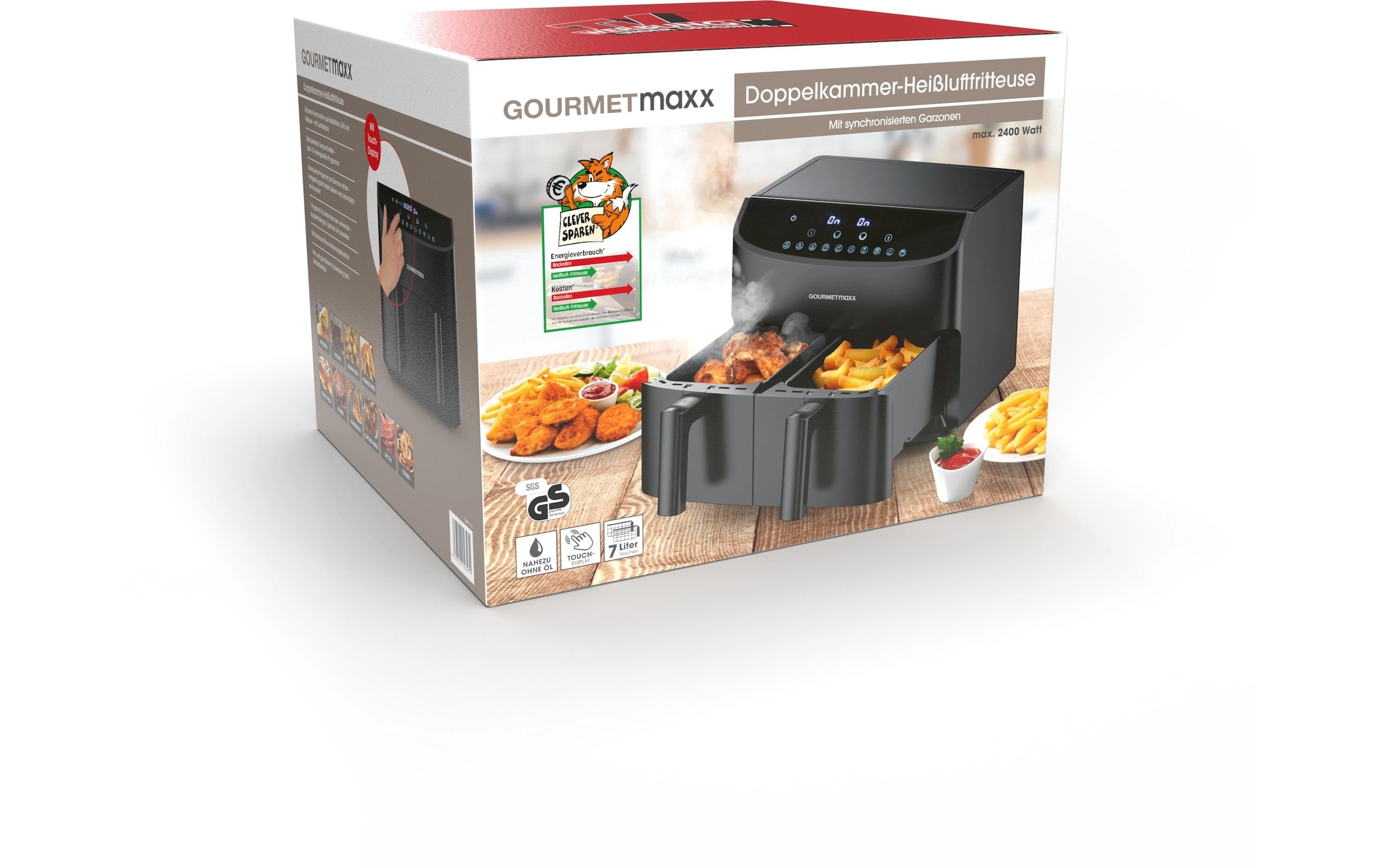 GOURMETmaxx Heissluftfritteuse »6 kg, Schwarz« 2400 W