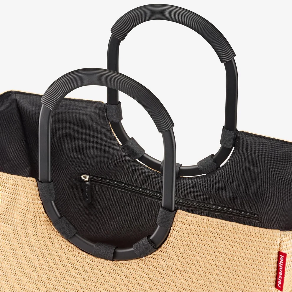 (25l) Loopshopper L Einkaufskorb Shopping Einkaufstasche (OR7079) - Raffia Black